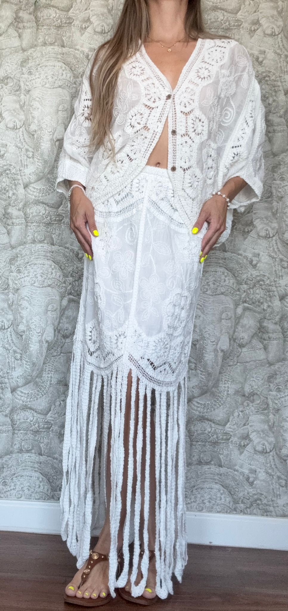 Crochet Fringes Set White