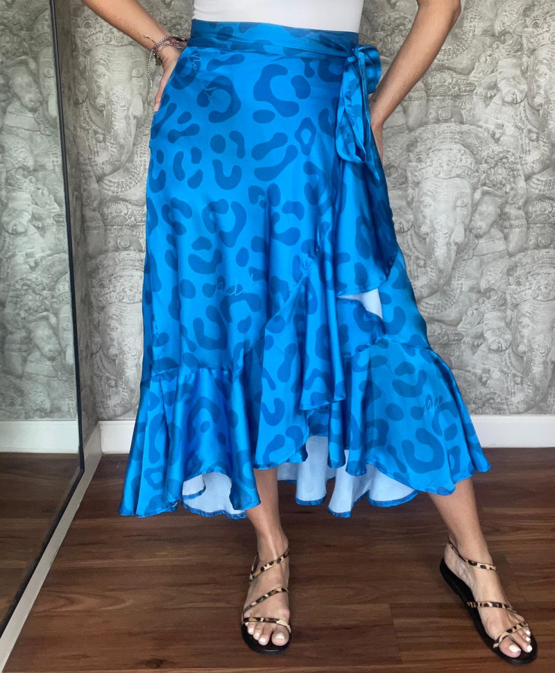 Bululú Blue Leopard Skirt