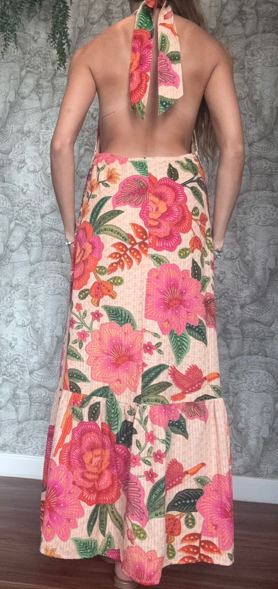 Halter Flower Maxi Dress