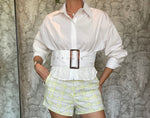 White Blouse with Belt