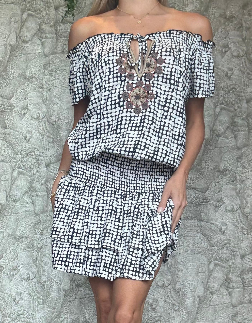 Punto Gypsy Dress Black