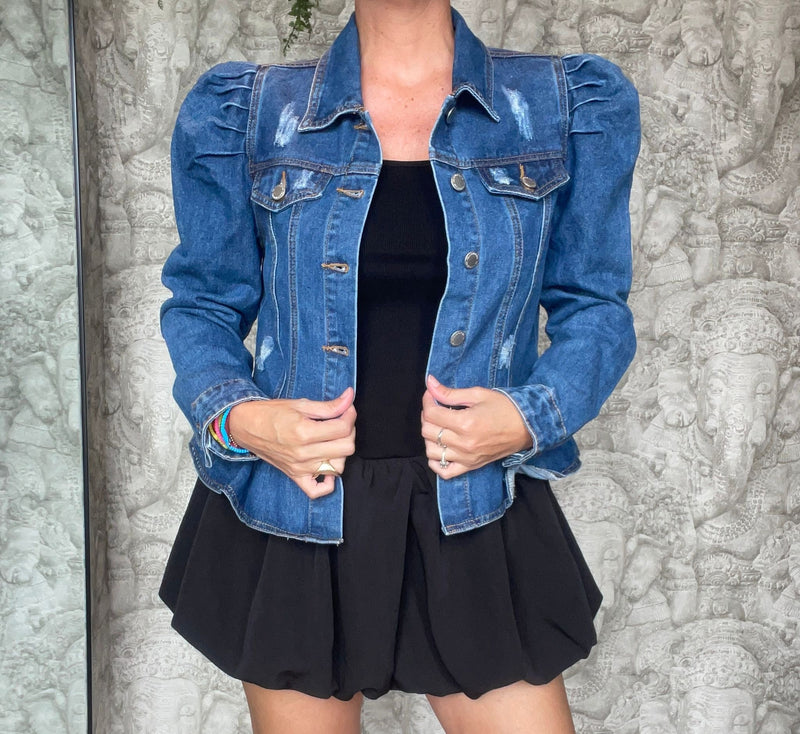 Denim Peplum Jacket