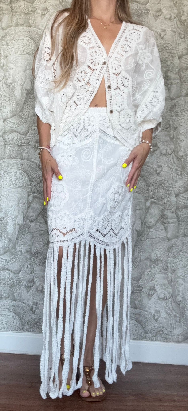 Crochet Fringes Set White