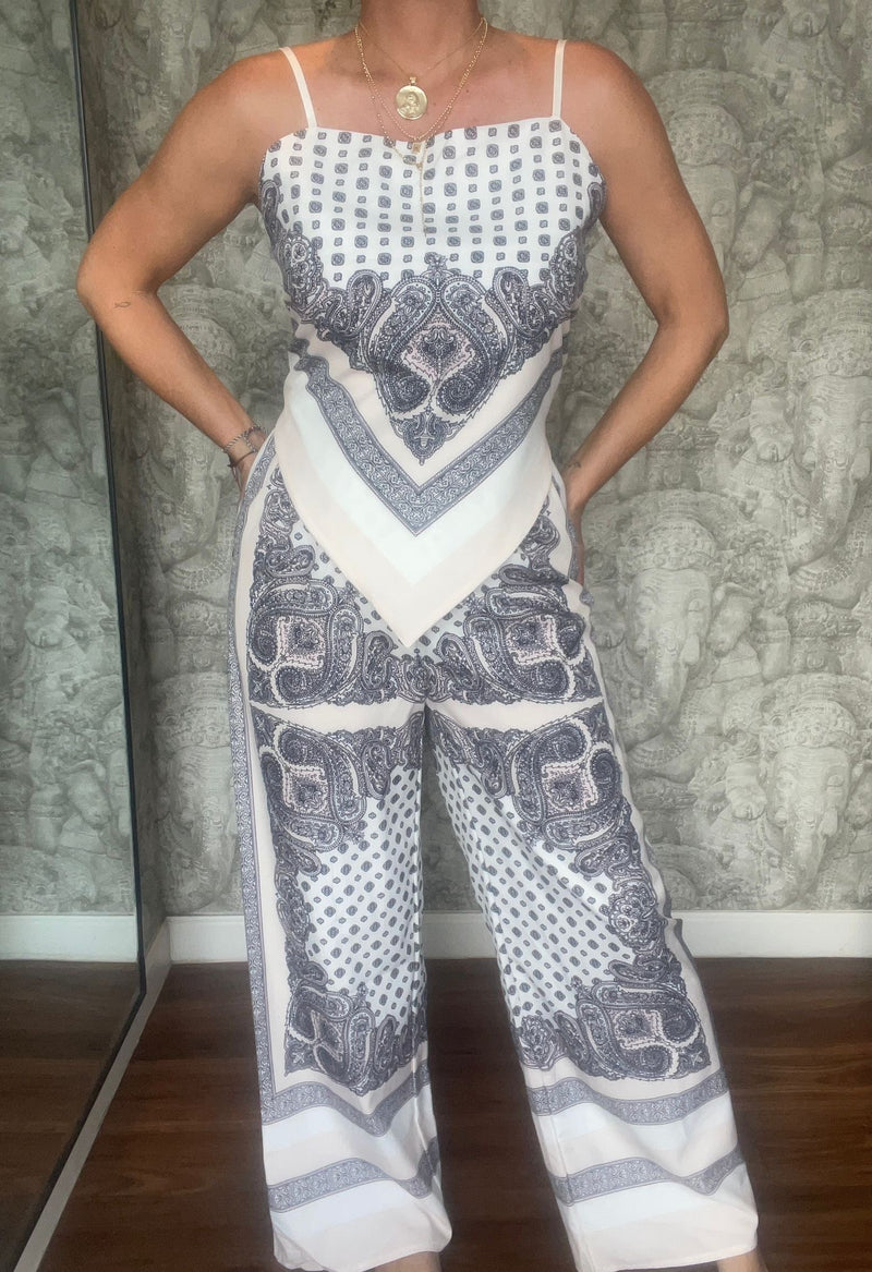 Casual Flower Pant Suit Set