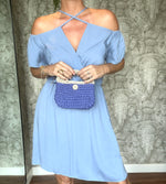 Handmade Purple Beige Bag