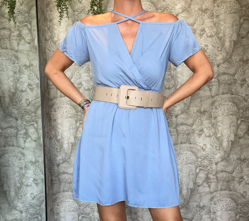 Cross Straps Off Shoulder Mini