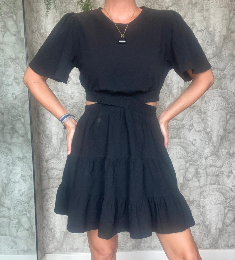 Black Cut Out Mini Dress