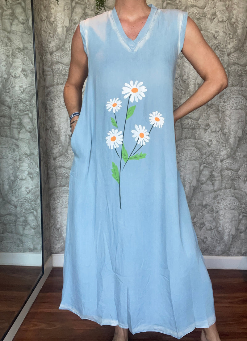 Denim Maxi with Daisies