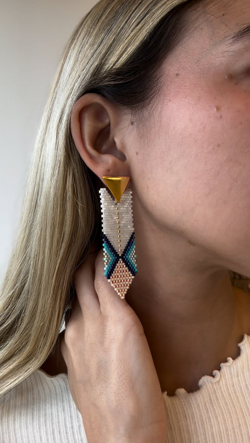 Earrings Blue & Gold