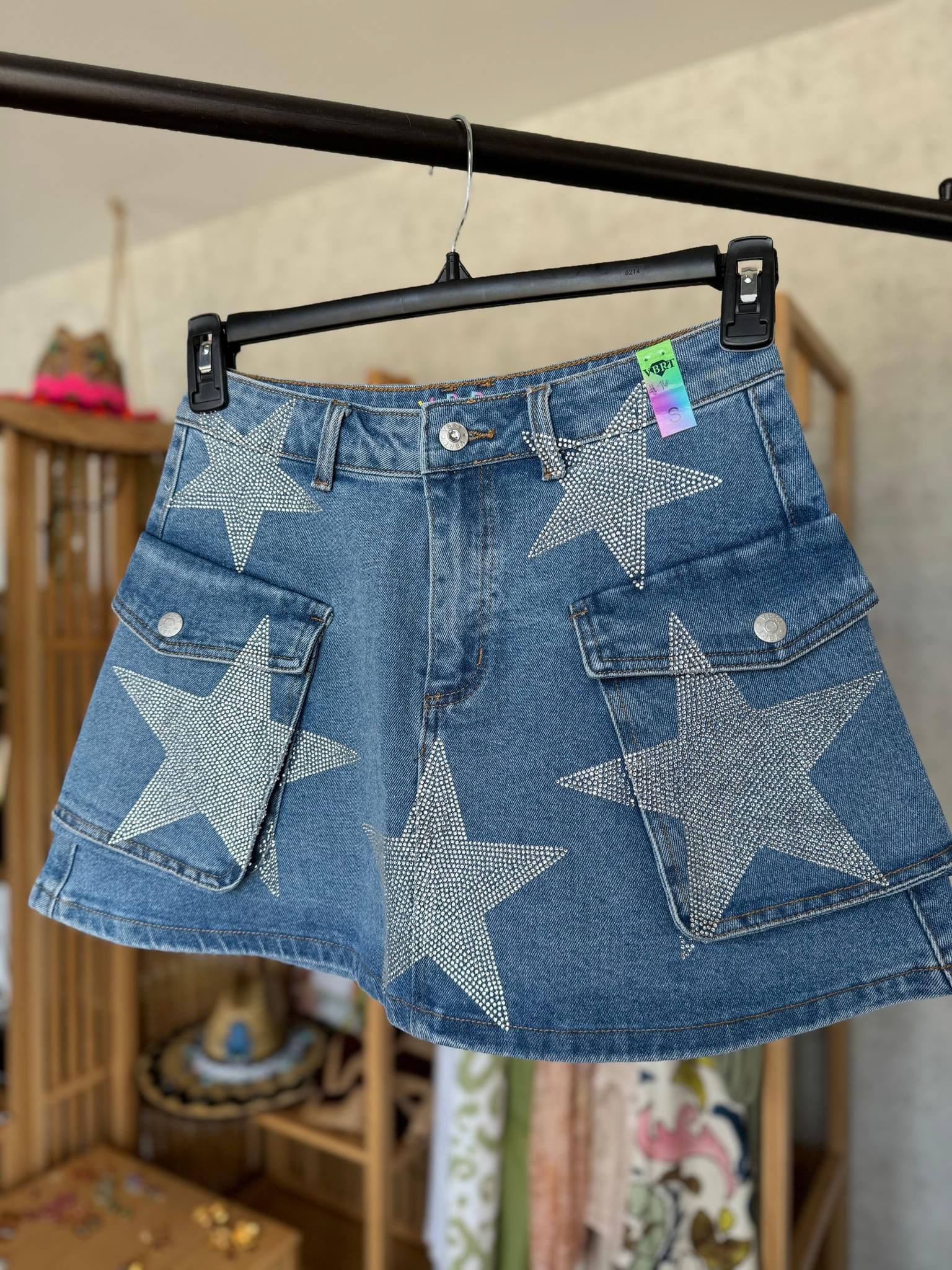 Jean skirt with stars hotsell