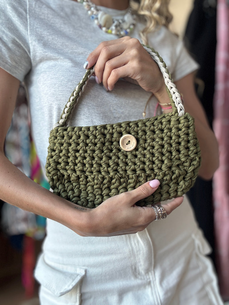 Handmade Military Green Shoulder Bag