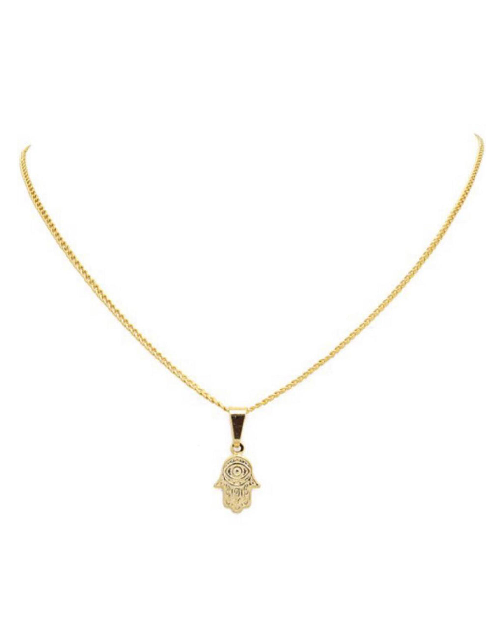 Chain Necklace with Hamsa Pendant