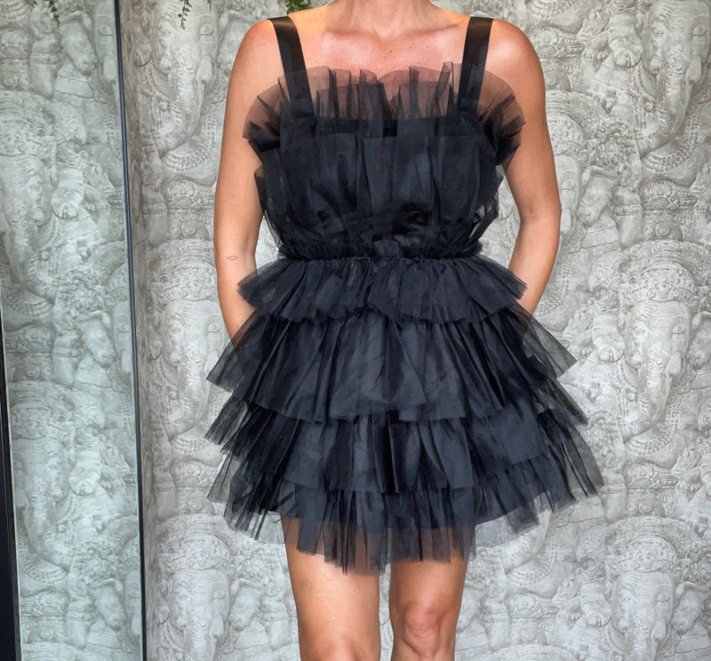 Black Tulle Mini Dress