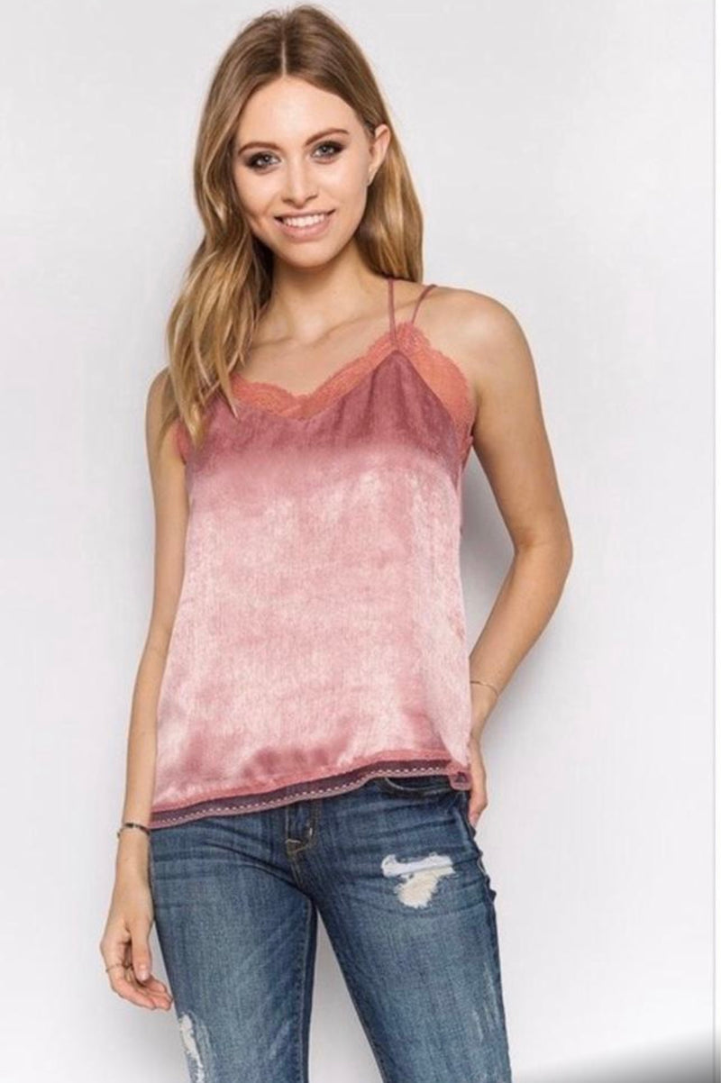 Silky Lace Pink Top